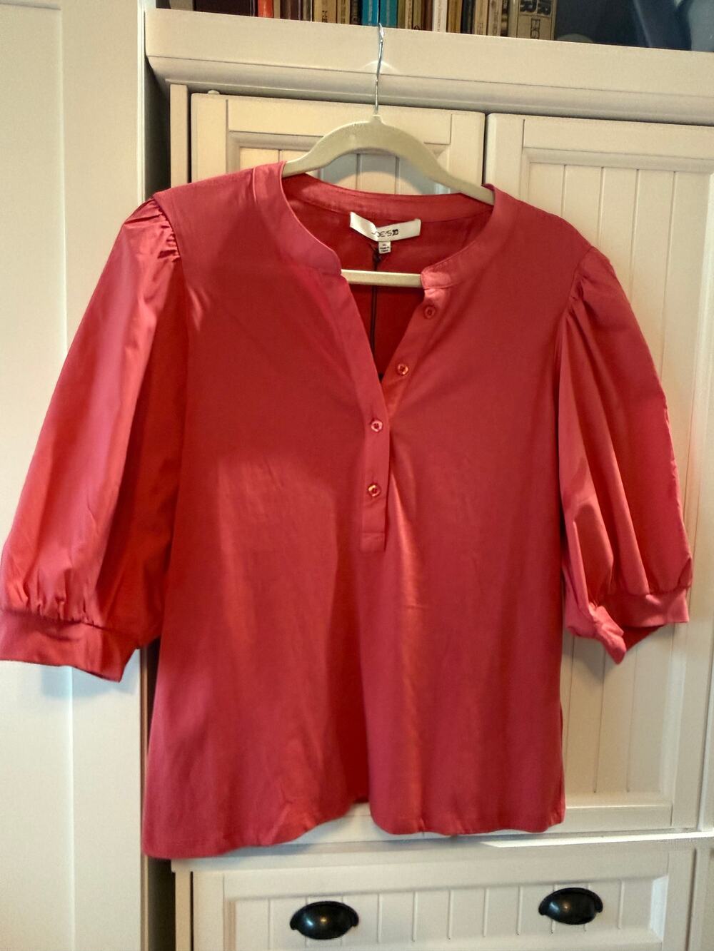 Joe's Jeans puff sleeve blouse rust size XL EUC